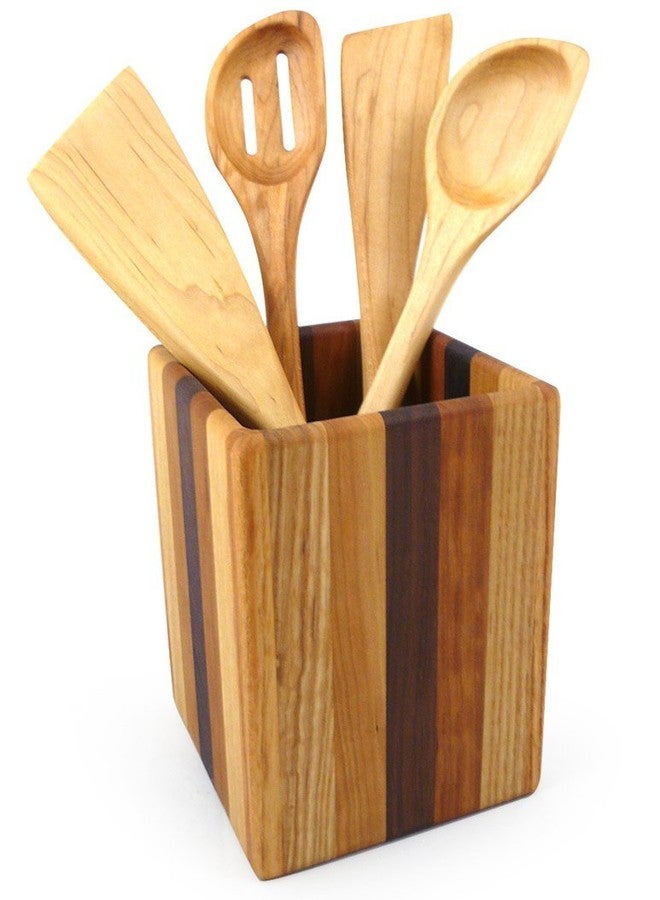 Modern Artisans American Made Mixed Wood Utensil Holder Crock, Single Size - Image 2